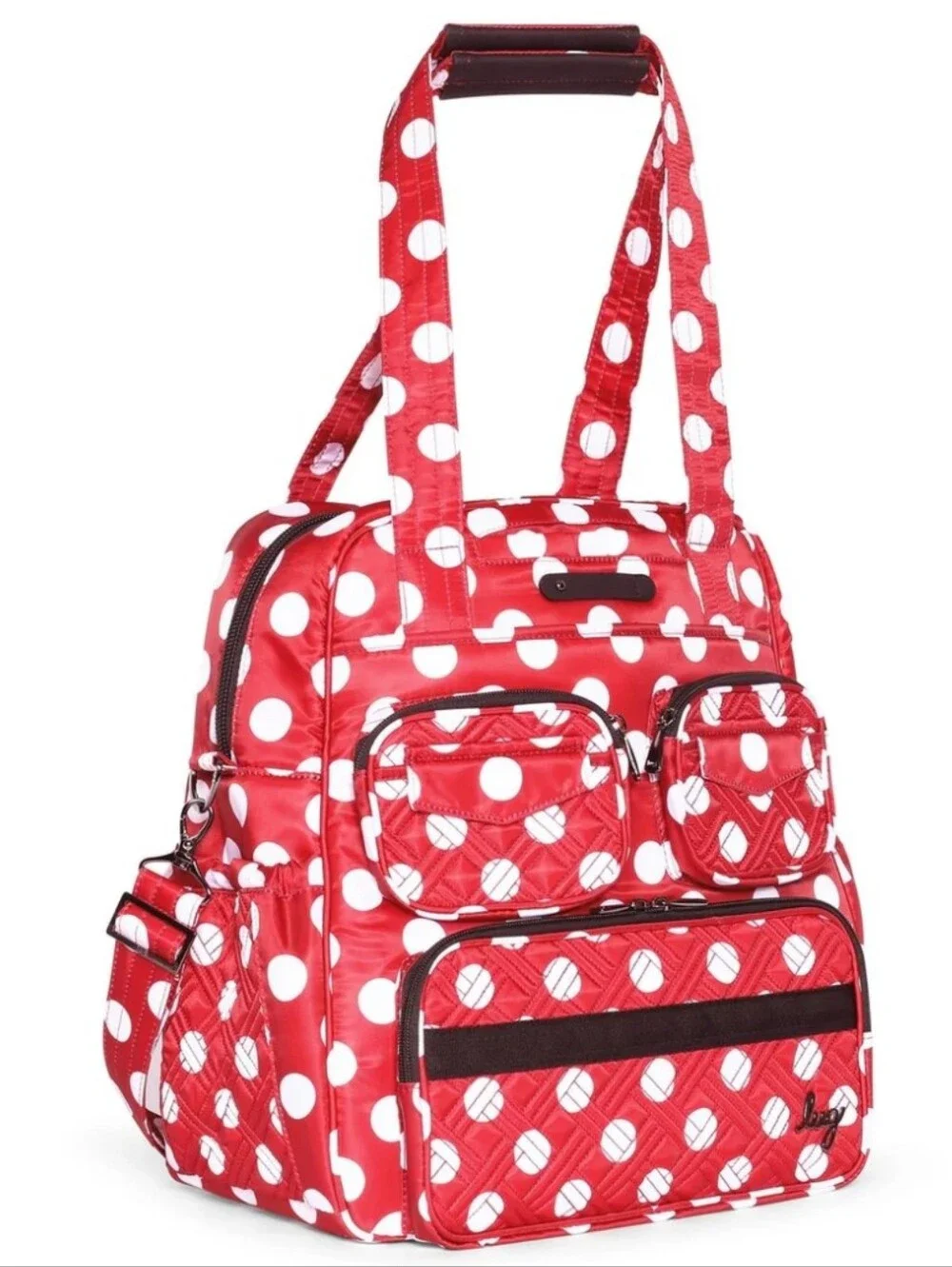 lug Red and White Polka Dot Quilted Tote Bag